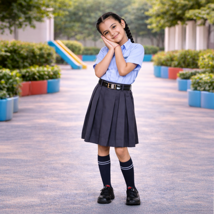 DAV Girls Summer School Uniform Skirt (Class 3rd–5th)