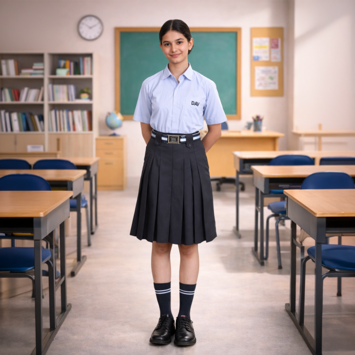 DAV Girls Summer School Uniform Skirt (Class 6th–12th)