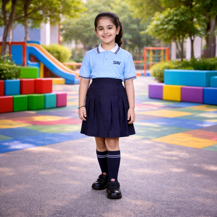 DAV Girls Summer School Uniform Skirt (Nursery–Class 2nd)