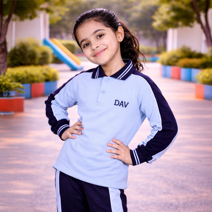 DAV Girls Winter School Uniform T-Shirt (Nursery–Class 2nd)