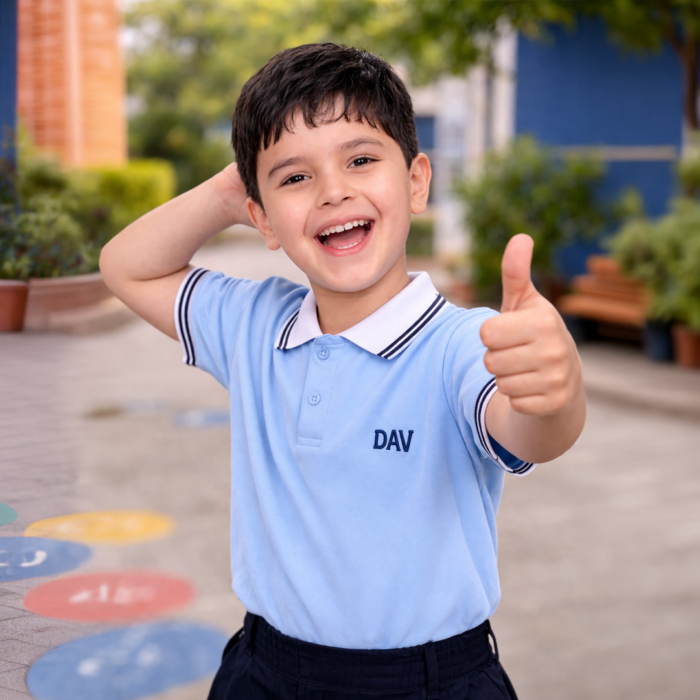 DAV Boys Summer School Uniform T-Shirt (Nursery–Class 2nd)